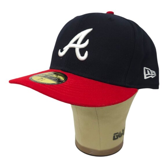 Atlanta Braves Fitted 7 1/2 Hat MLB Cap Embroidered Logo New Era 59Fifty - Picture 2 of 13